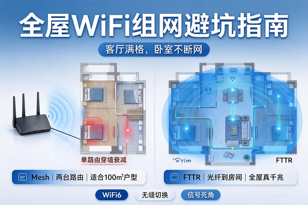 家庭网速慢、卫生间没信号？全屋WiFi组网避坑指南