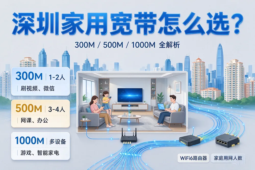 深圳家用宽带怎么选？300M/500M/1000M全解析，看完不花冤枉钱